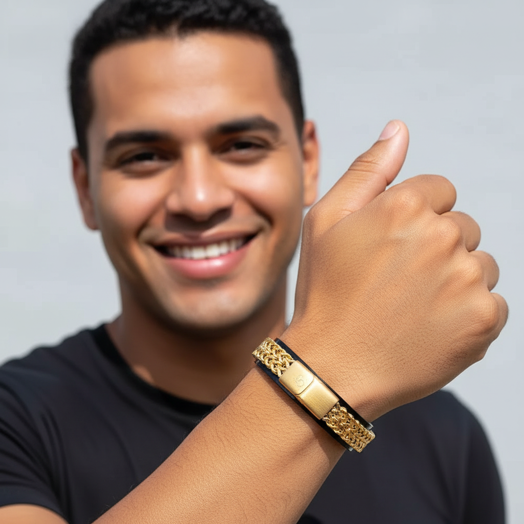 Pulseira Masculina Aço Inoxidável Kobra
