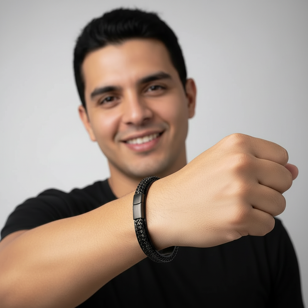 Pulseira Masculina Aço Inoxidável Kobra