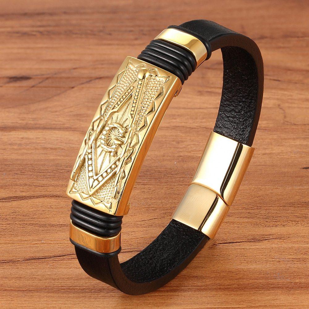 Pulseira Masculina de Couro Genuíno