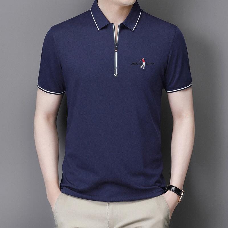 Camisa Polo Masculina com Zíper