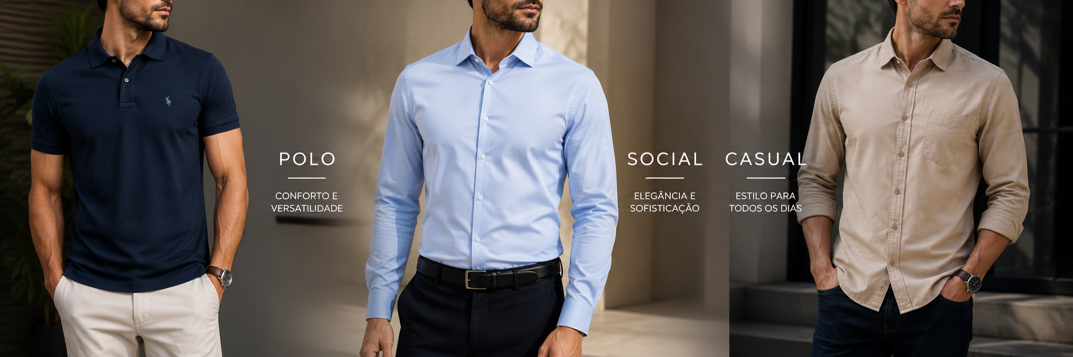 Camisa Masculina Casual Manga Comprida