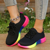 Tênis Feminino Casual Arco Íris Lace-UP - Tendência Primavera e Verão - Loja Bruna Modas
