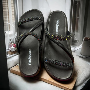 Sandália Papete Moleca com Strass | Conforto e Estilo