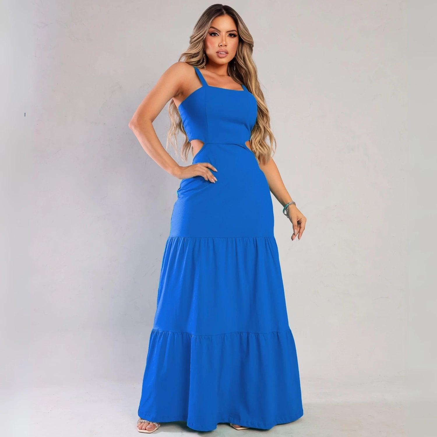Vestido Longo Alcinha com Abertura nas Costas | Tendência Verão