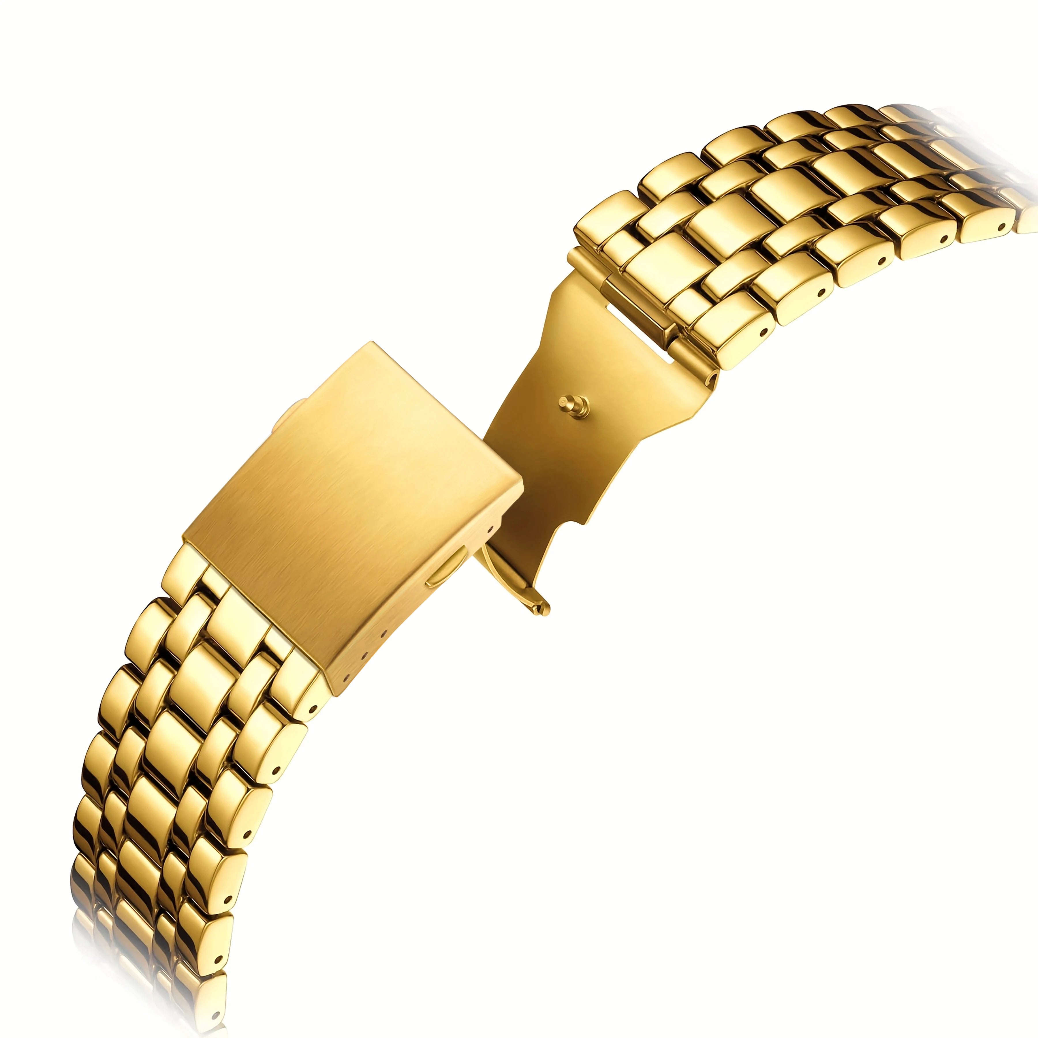 Relógio Masculino de Quartzo YaLaLuSi Golden Luxury by Loja Bruna Modas