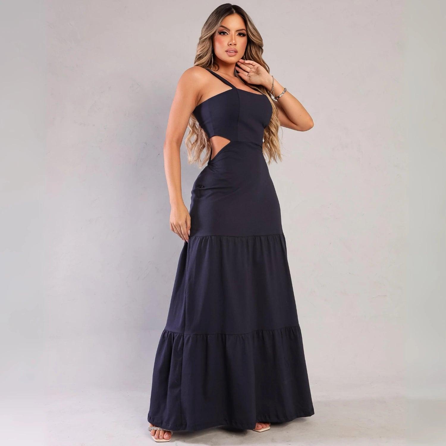 Vestido Longo Alcinha com Abertura nas Costas | Tendência Verão