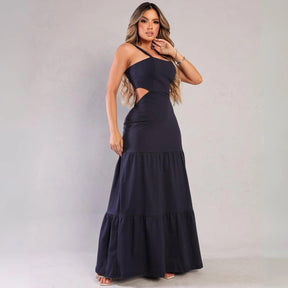 Vestido Longo Alcinha com Abertura nas Costas | Tendência Verão