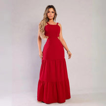 Vestido Longo Alcinha com Abertura nas Costas | Tendência Verão