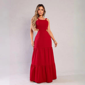 Vestido Longo Alcinha com Abertura nas Costas | Tendência Verão