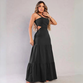 Vestido Longo Alcinha com Abertura nas Costas | Tendência Verão