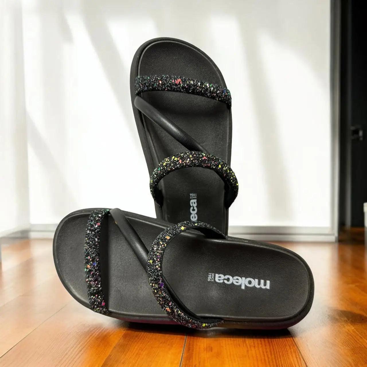 Sandália Papete Moleca com Strass | Conforto e Estilo