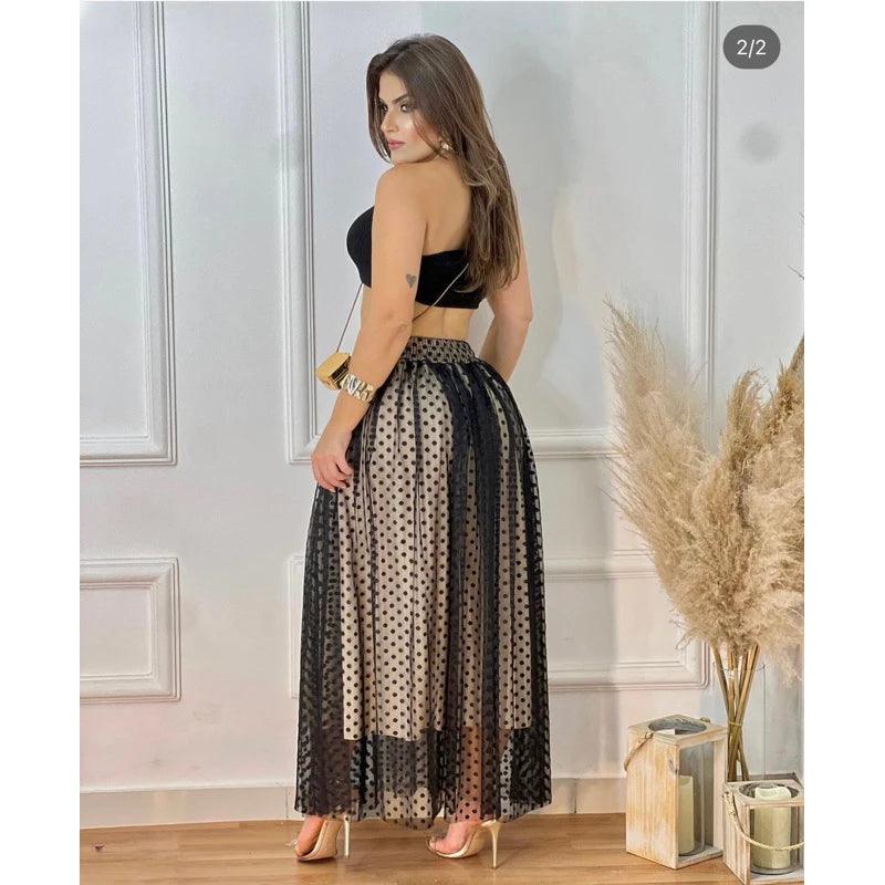 Saia Longa de Tule Poá - Elegância e Conforto