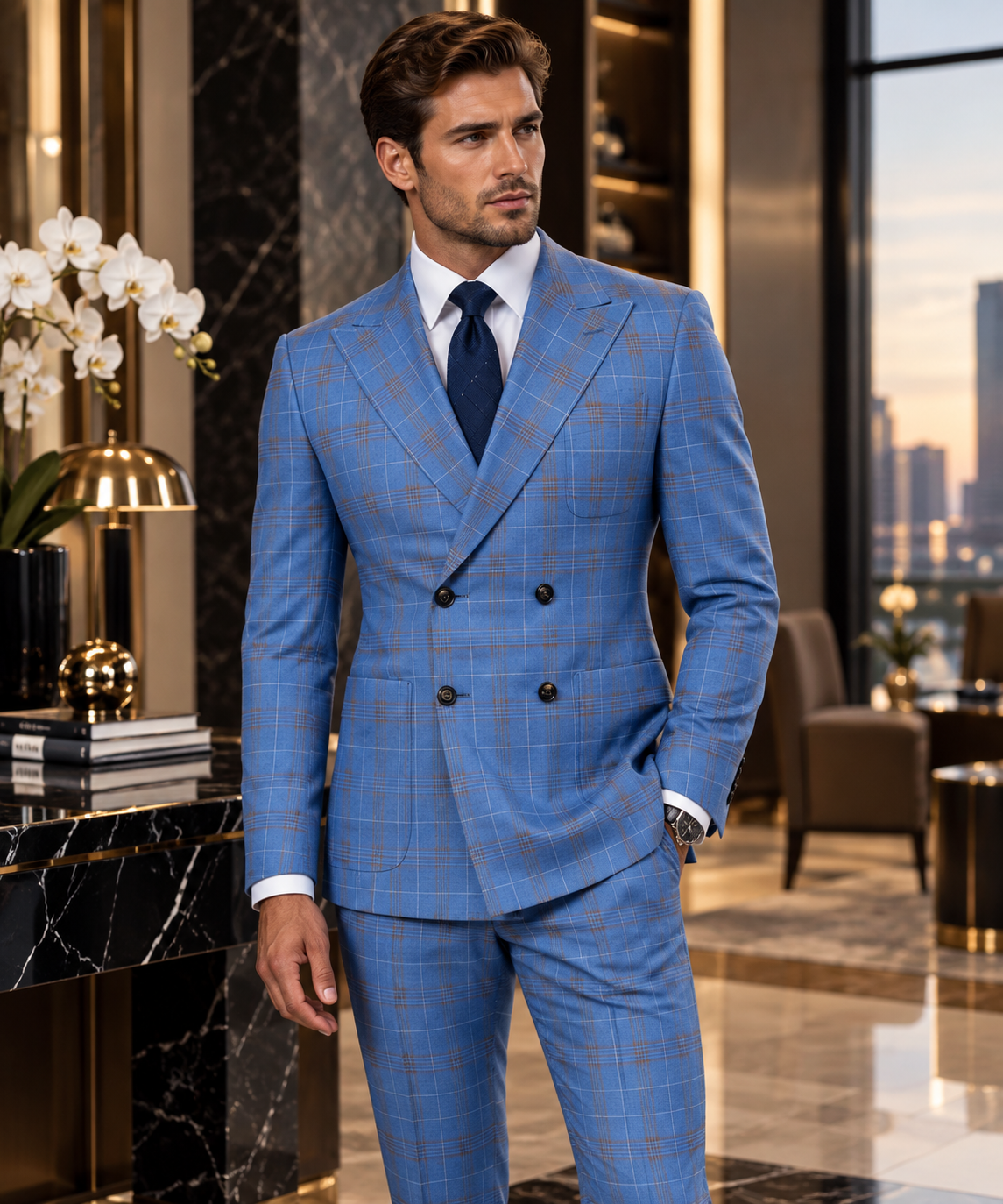 Terno Masculino Slim Cobalto