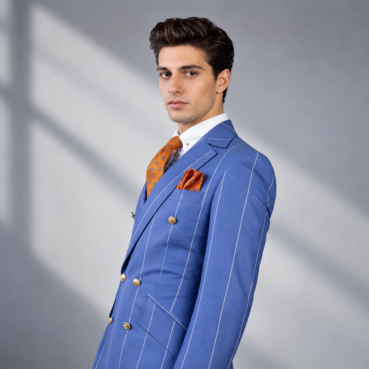 Terno Masculino Slim Listrado 3 Peças Bravello
