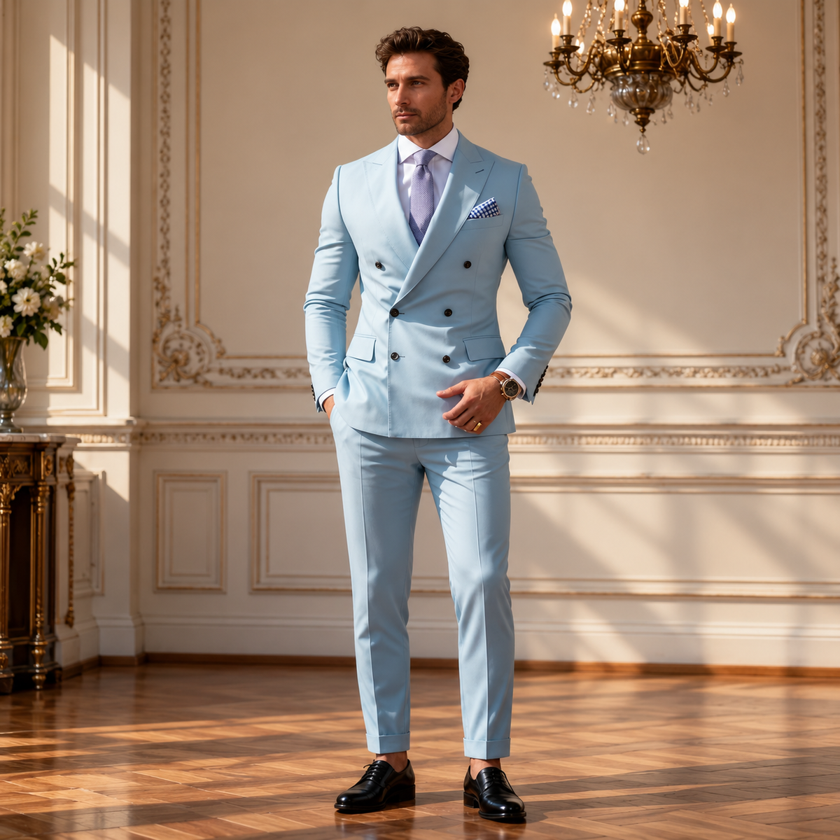 Terno Masculino Transpassado Slim 2 Peças Solviero