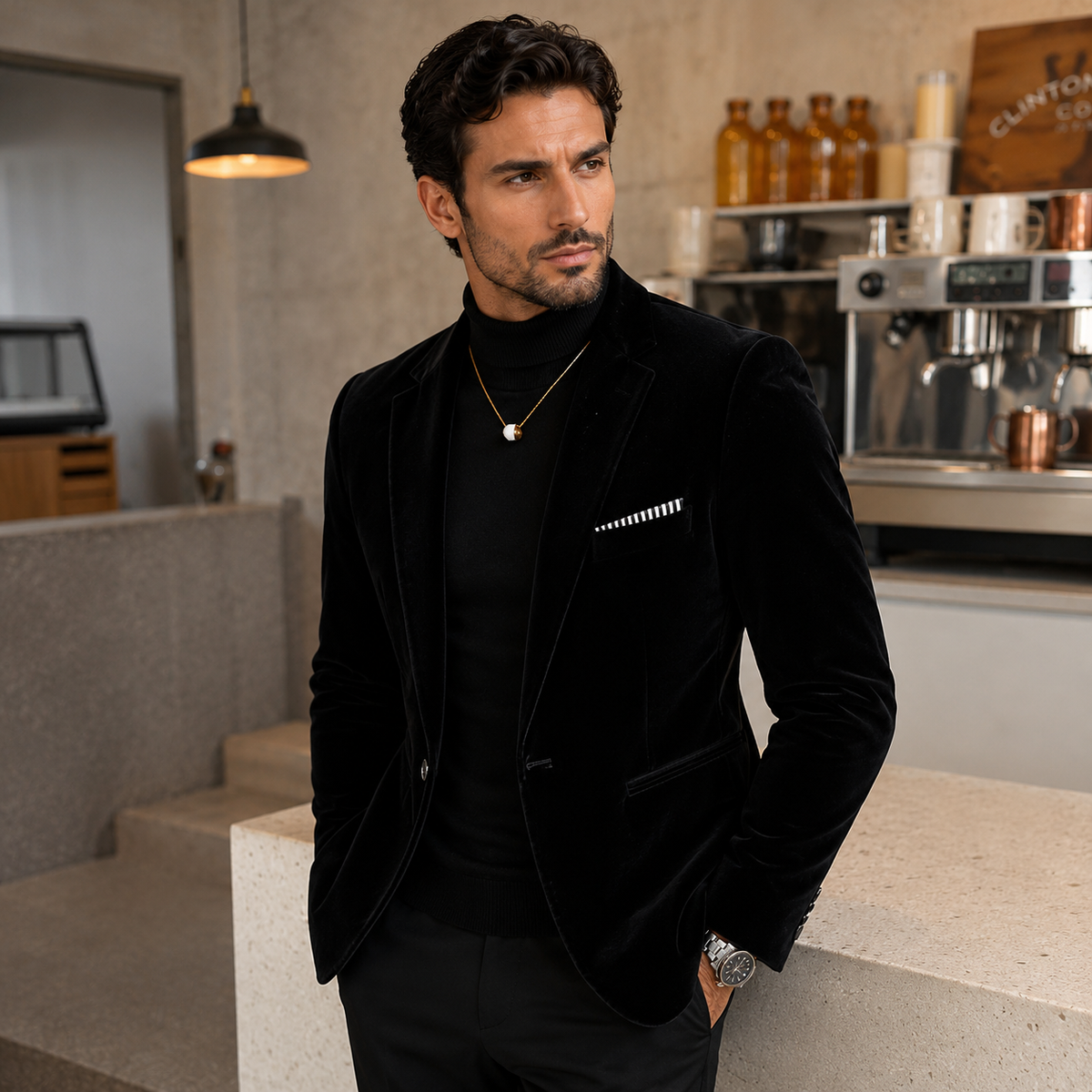 Blazer Masculino de Veludo Cotelê – Estilo Britânico Slim Fit Casual
