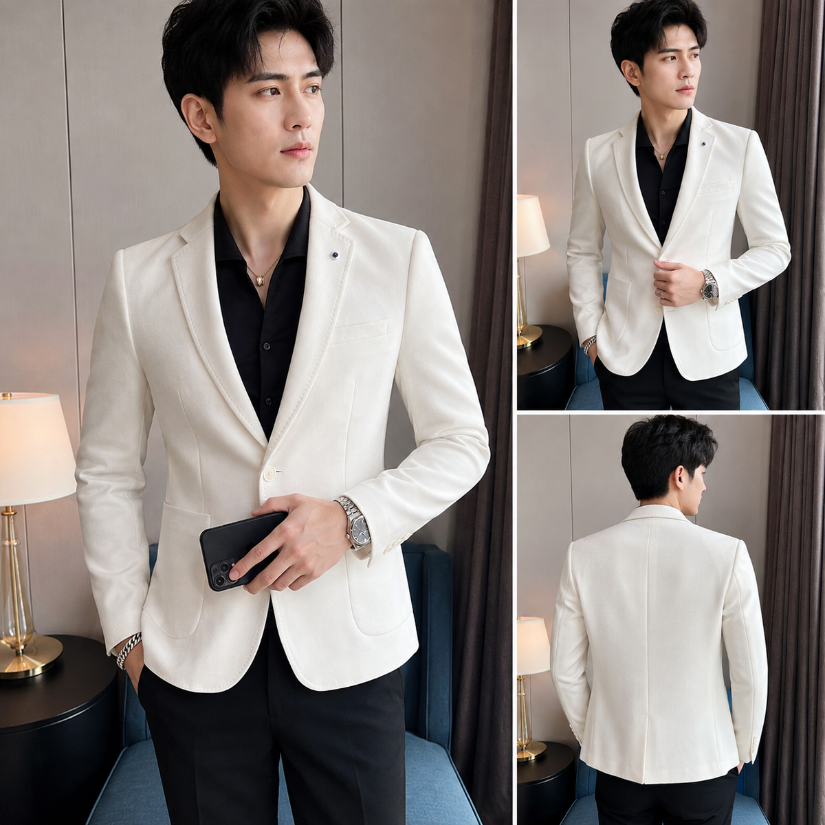 Blazer Masculino Slim Fit de Veludo – Elegante, Luxuoso e Casual