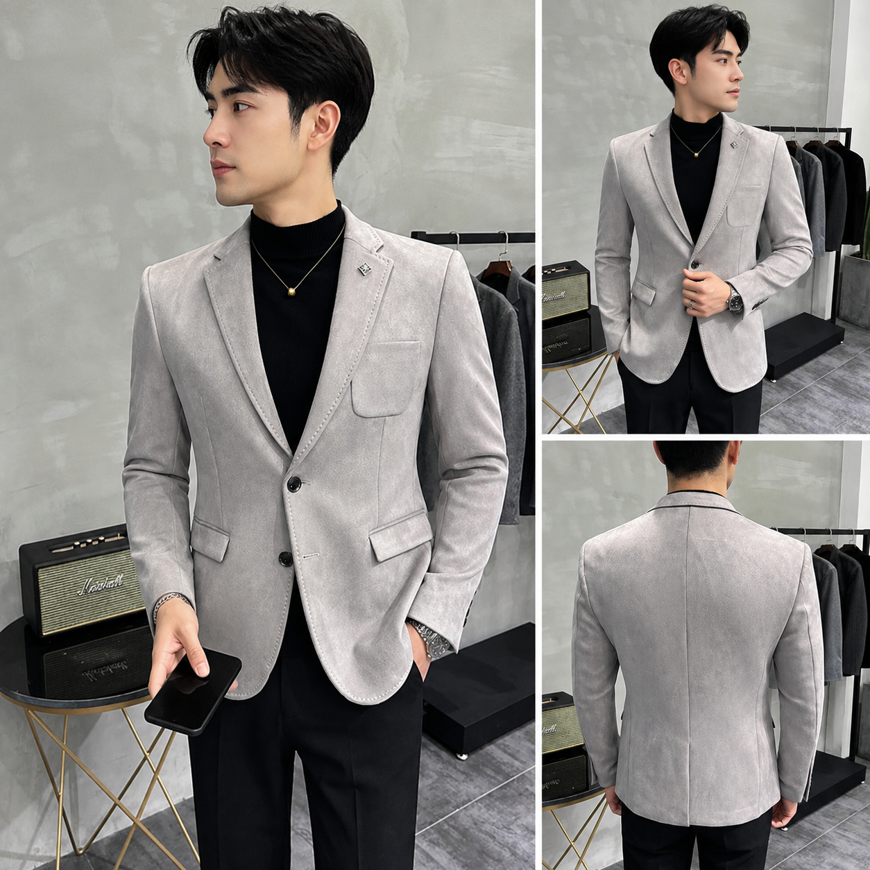 Blazer Social Masculino de Lã – Modelo Slim Fit com 1 Botão