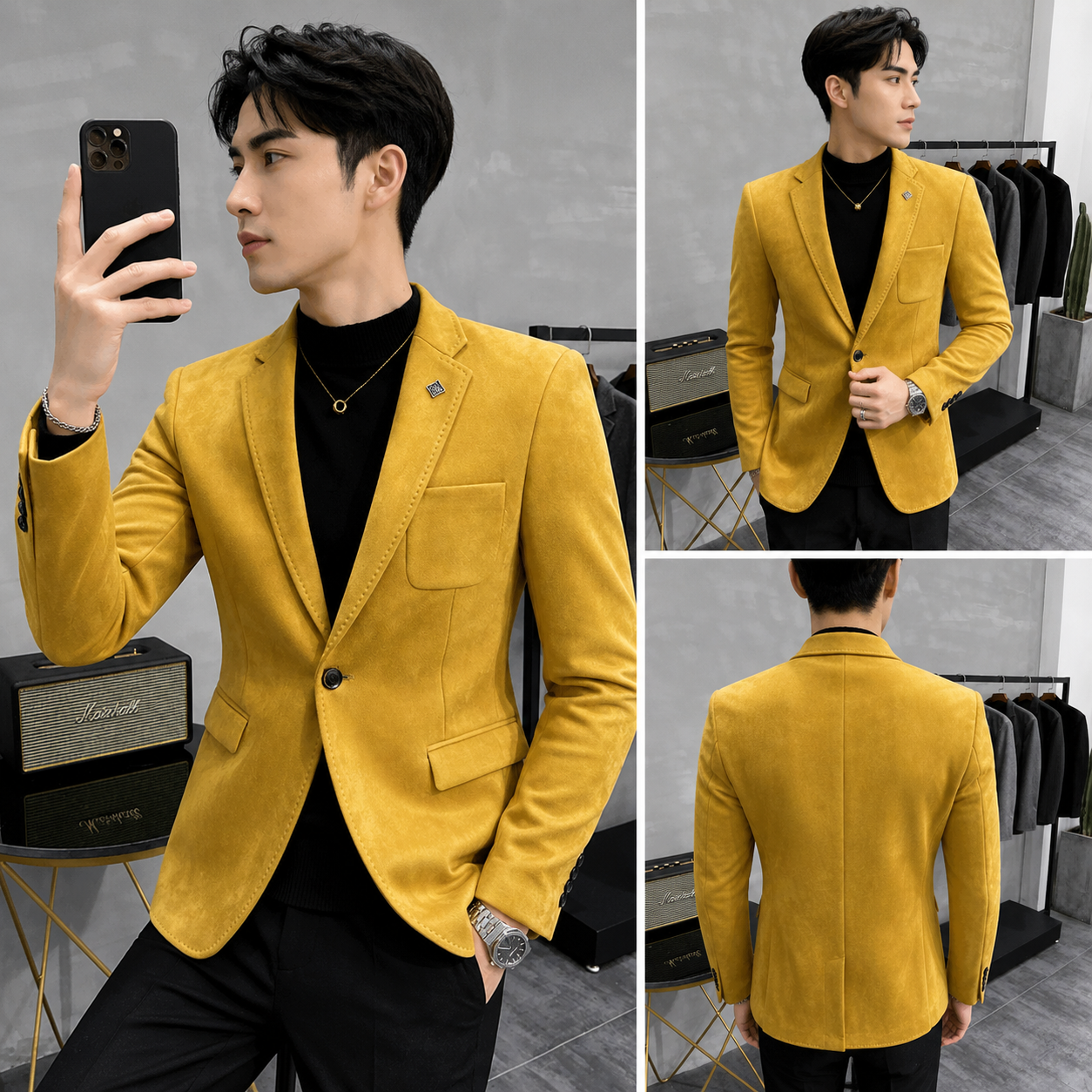 Blazer Social Masculino de Lã – Modelo Slim Fit com 1 Botão