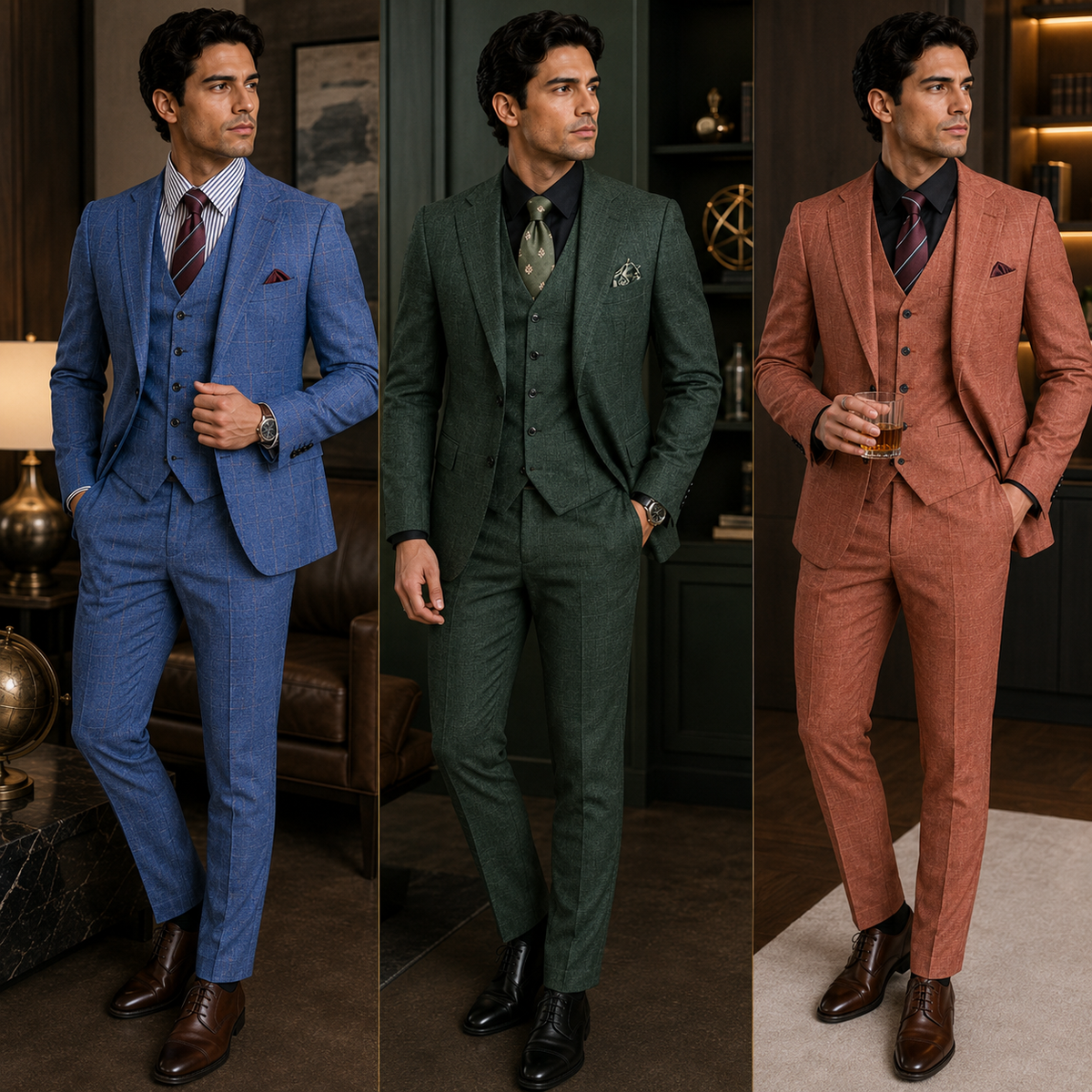 Terno Masculino Social Slim Alfaiataria 3 Peças