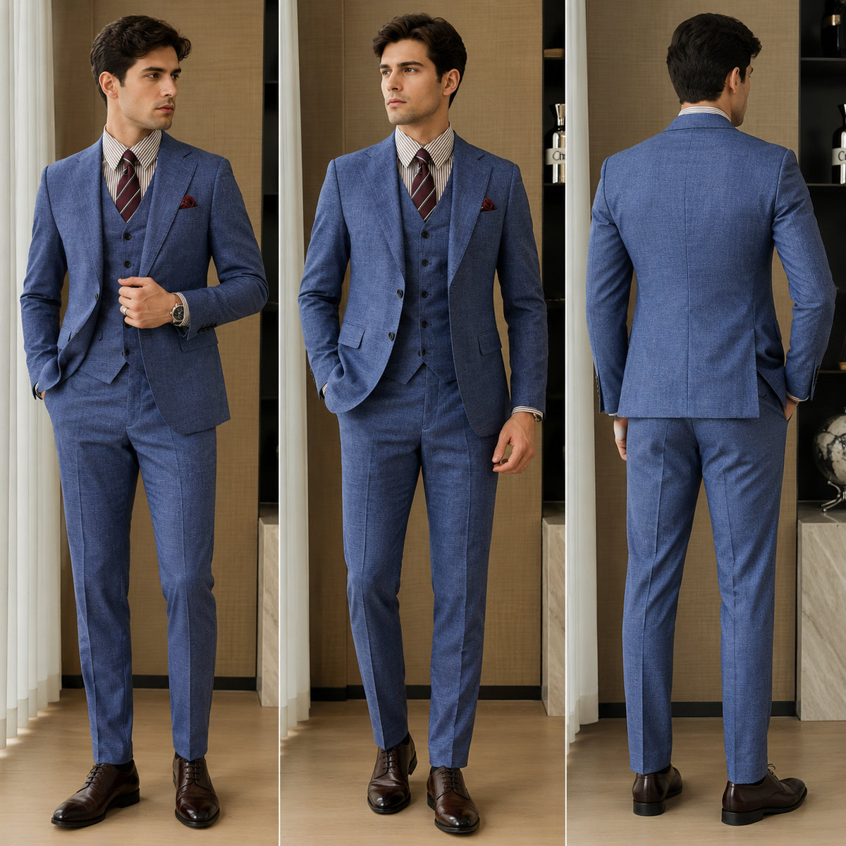 Terno Masculino Social Slim Alfaiataria 3 Peças