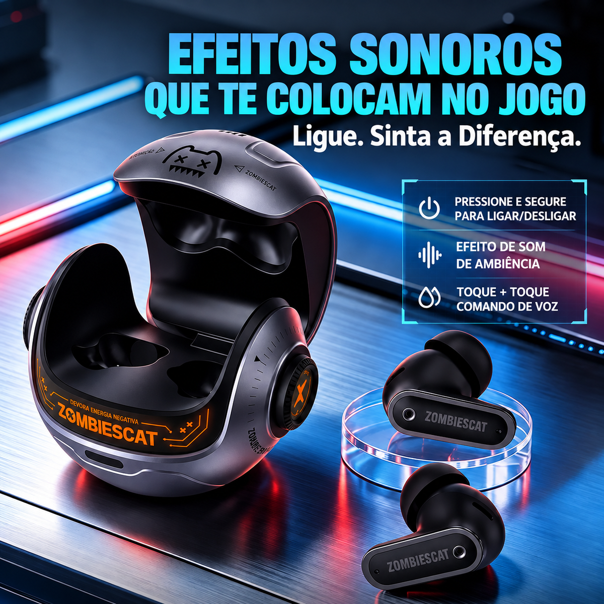 Fone de Ouvido Sem Fio ANC Neonforge