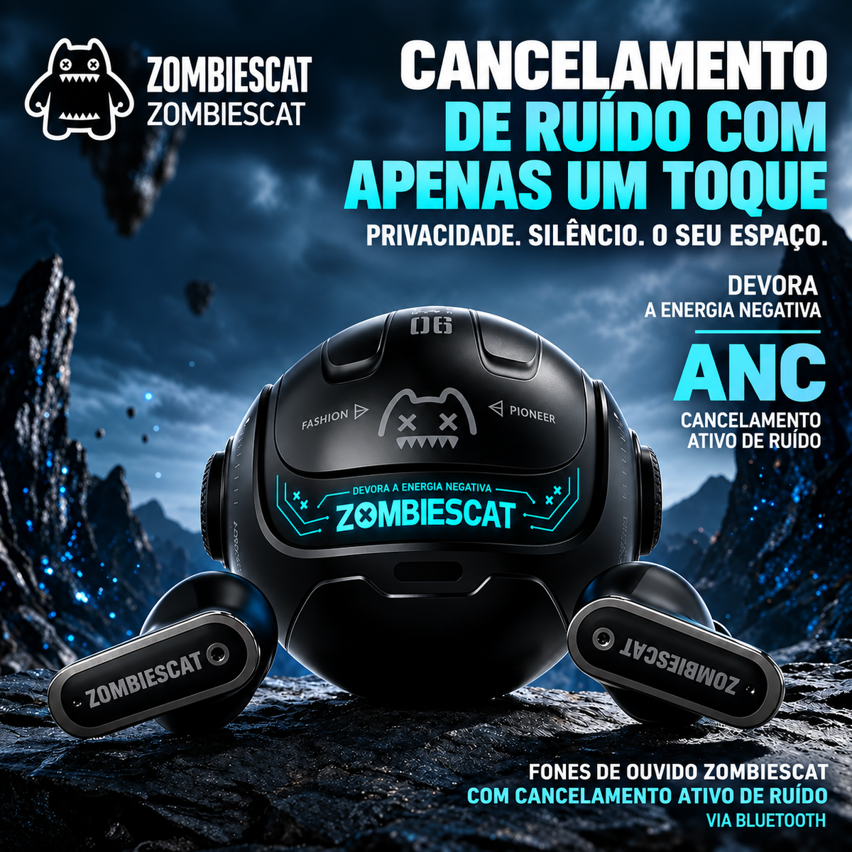 Fone de Ouvido Sem Fio ANC Neonforge
