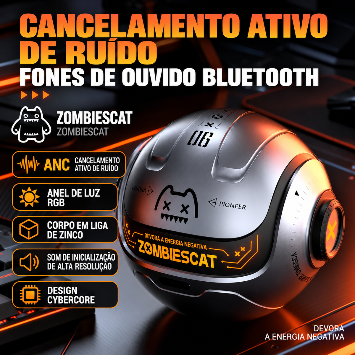 Fone de Ouvido Sem Fio ANC Neonforge