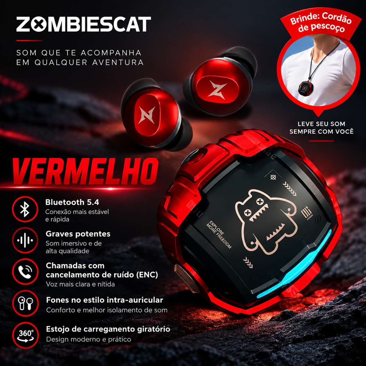 Fone de Ouvido Sem Fio Esportivo Nivora