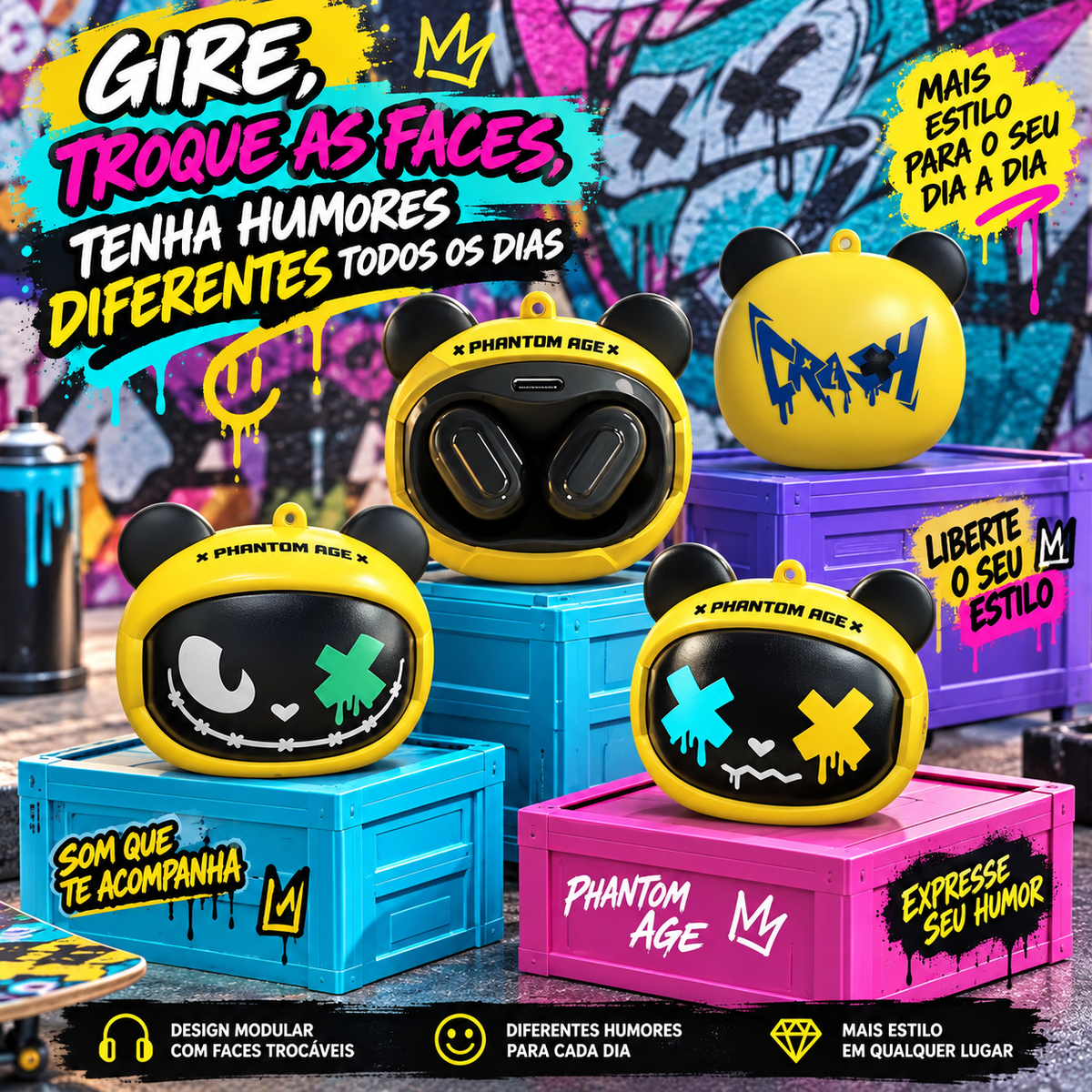 Fone de Ouvido Sem Fio Gamer Shiftora
