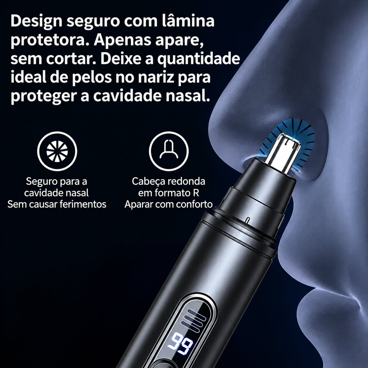 Aparador de Pelos Facial Recarregável Orvella