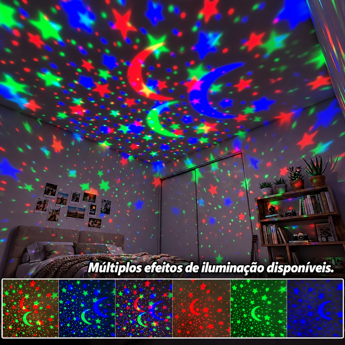 Luz Noturna LED Projetor de Estrelas Moonflare