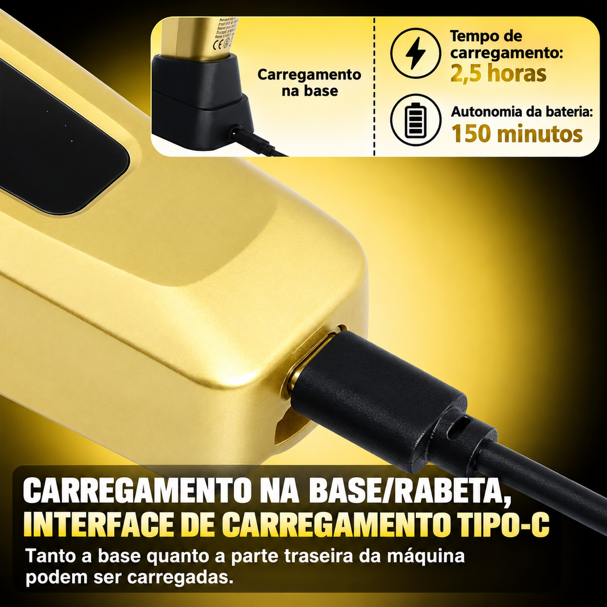 Máquina de Cortar Cabelo Profissional BarberForge