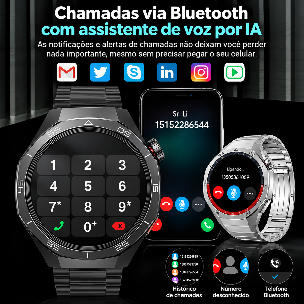 Smartwatch Masculino Esportivo GPS Altair