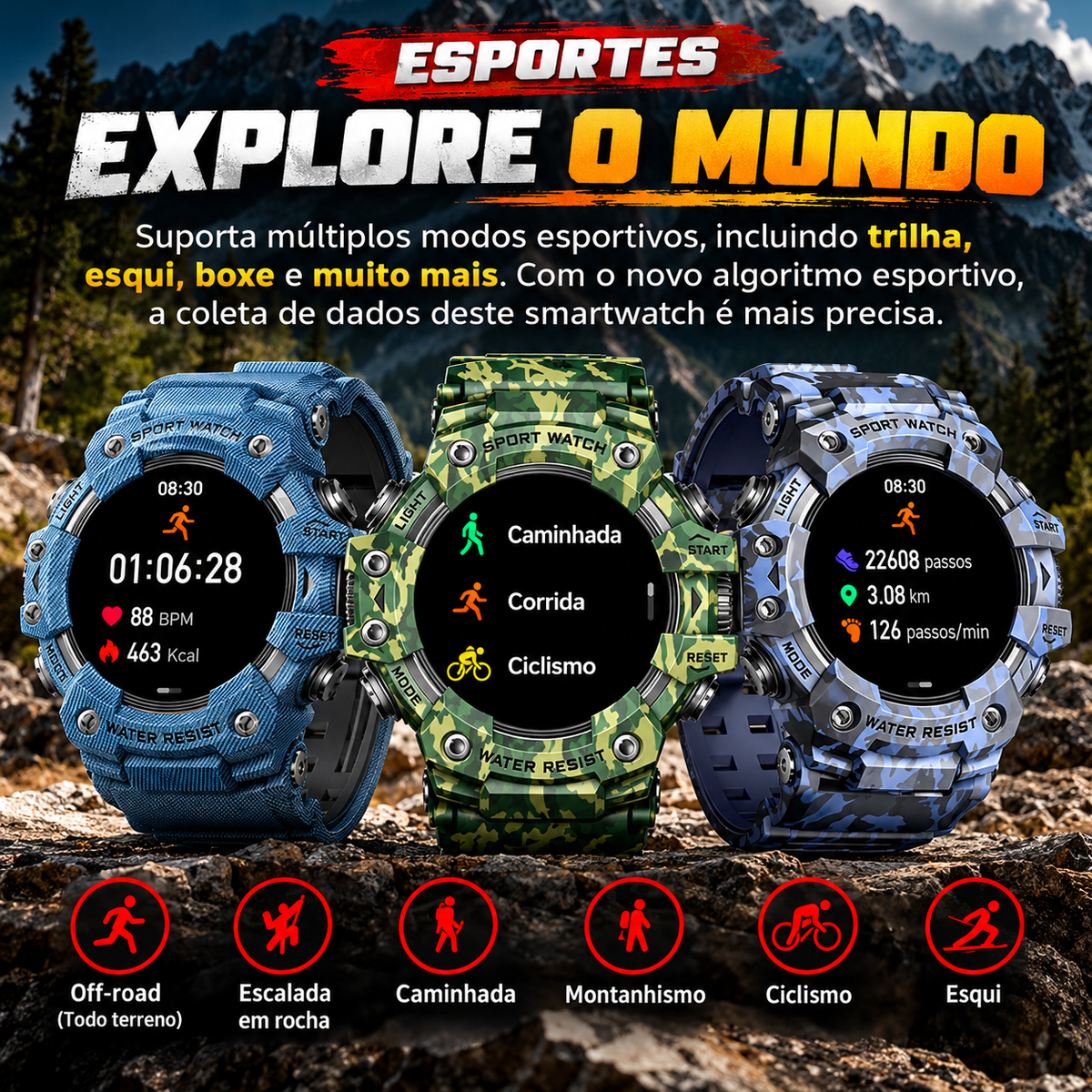 Smartwatch Militar Outdoor Terra Command