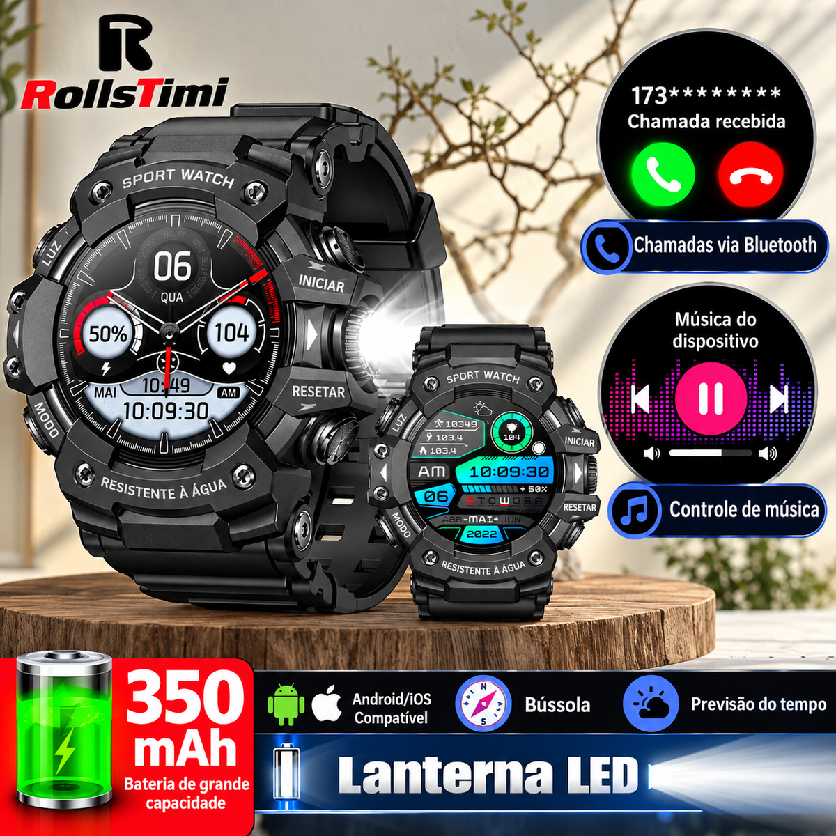 Smartwatch Militar Outdoor Terra Command
