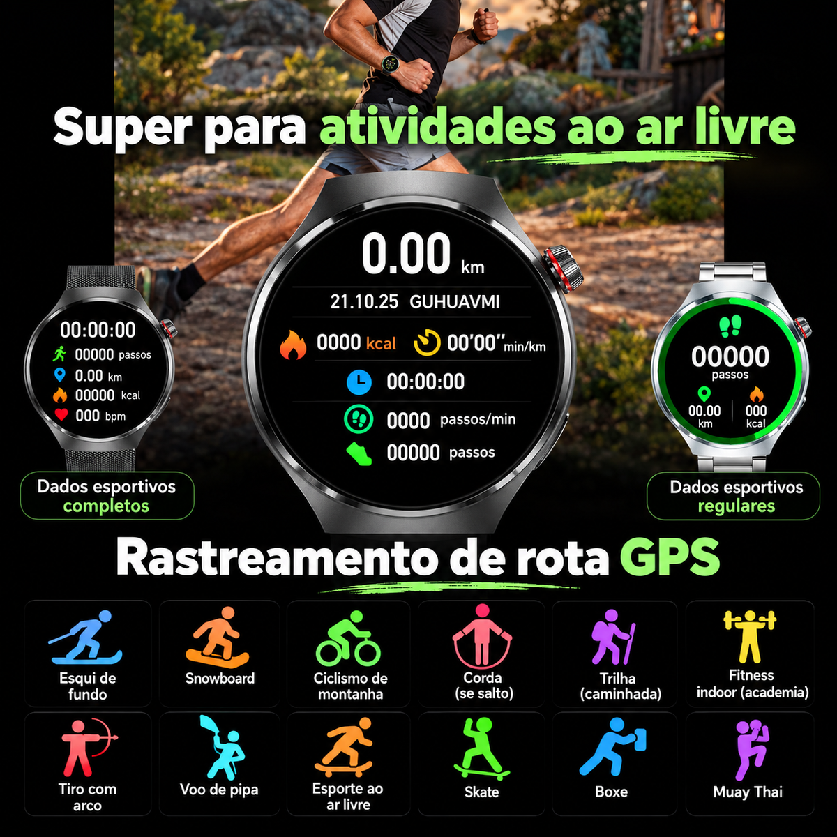 Smartwatch Outdoor GPS Trail Command