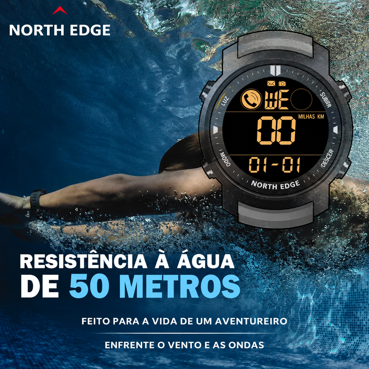 Relógio Masculino Digital Militar Blackout
