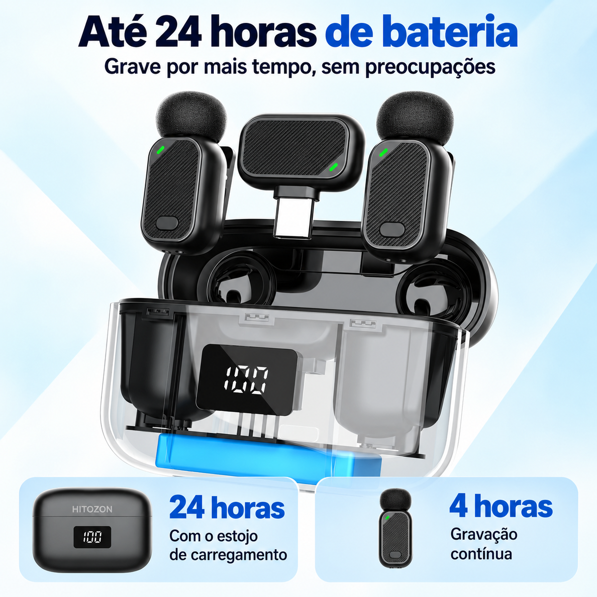 Microfone de Lapela Sem Fio ClipVoice