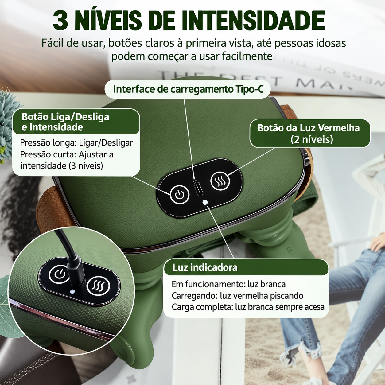 Massageador 4D Biônico Sem Fio ComfortPulse