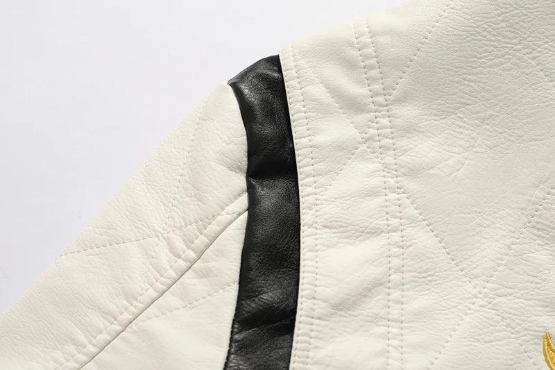 Jaqueta Masculina de Couro Bordado Tlothes