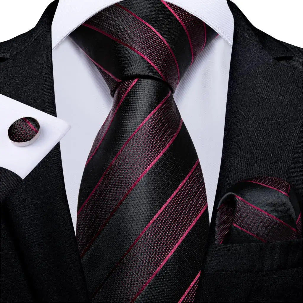 Kit Gravata Masculina Listrada Social com Lenço e Abotoaduras