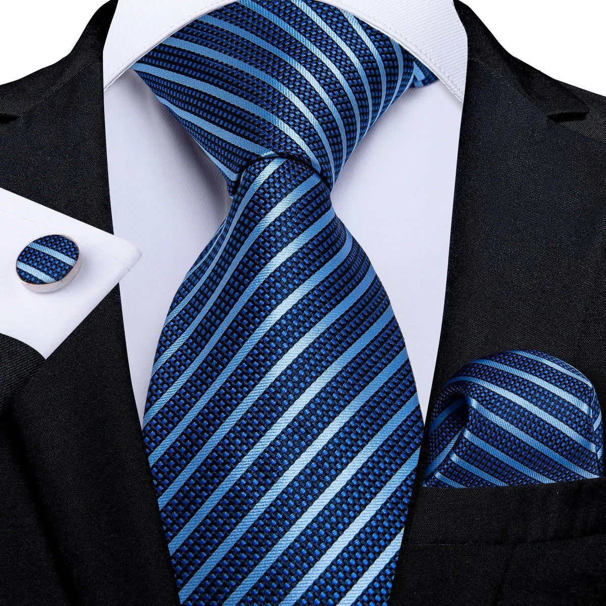 Gravata Masculina Listrada DiBanGu - Kit com Lenço e Abotoaduras