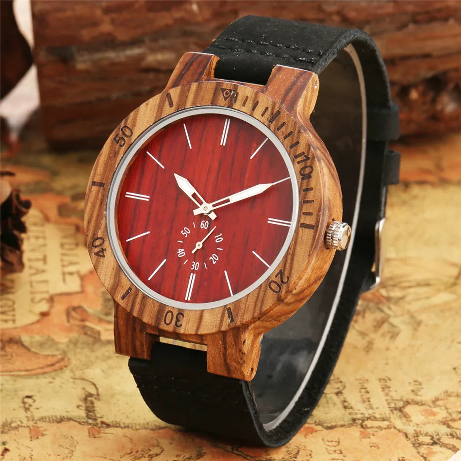 Relógio Masculino Zebrawood de Luxo