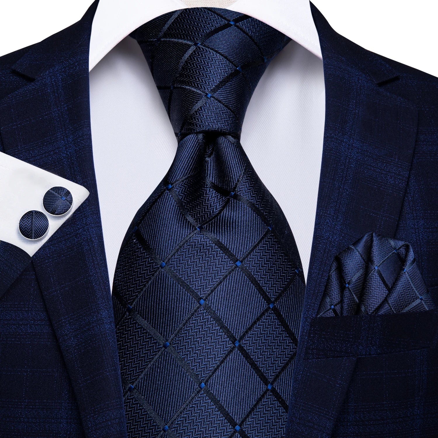 Gravata Masculina de Seda com Acessórios