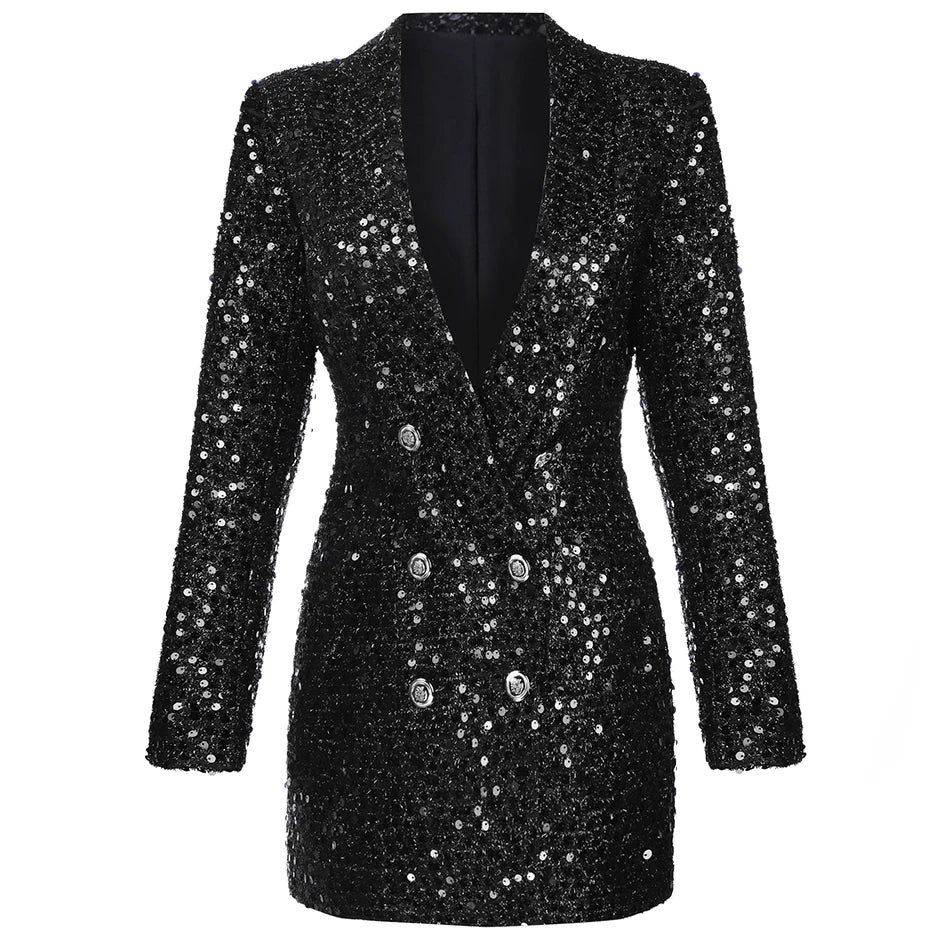 Blazer Feminino Preto com Lantejoulas Laidy