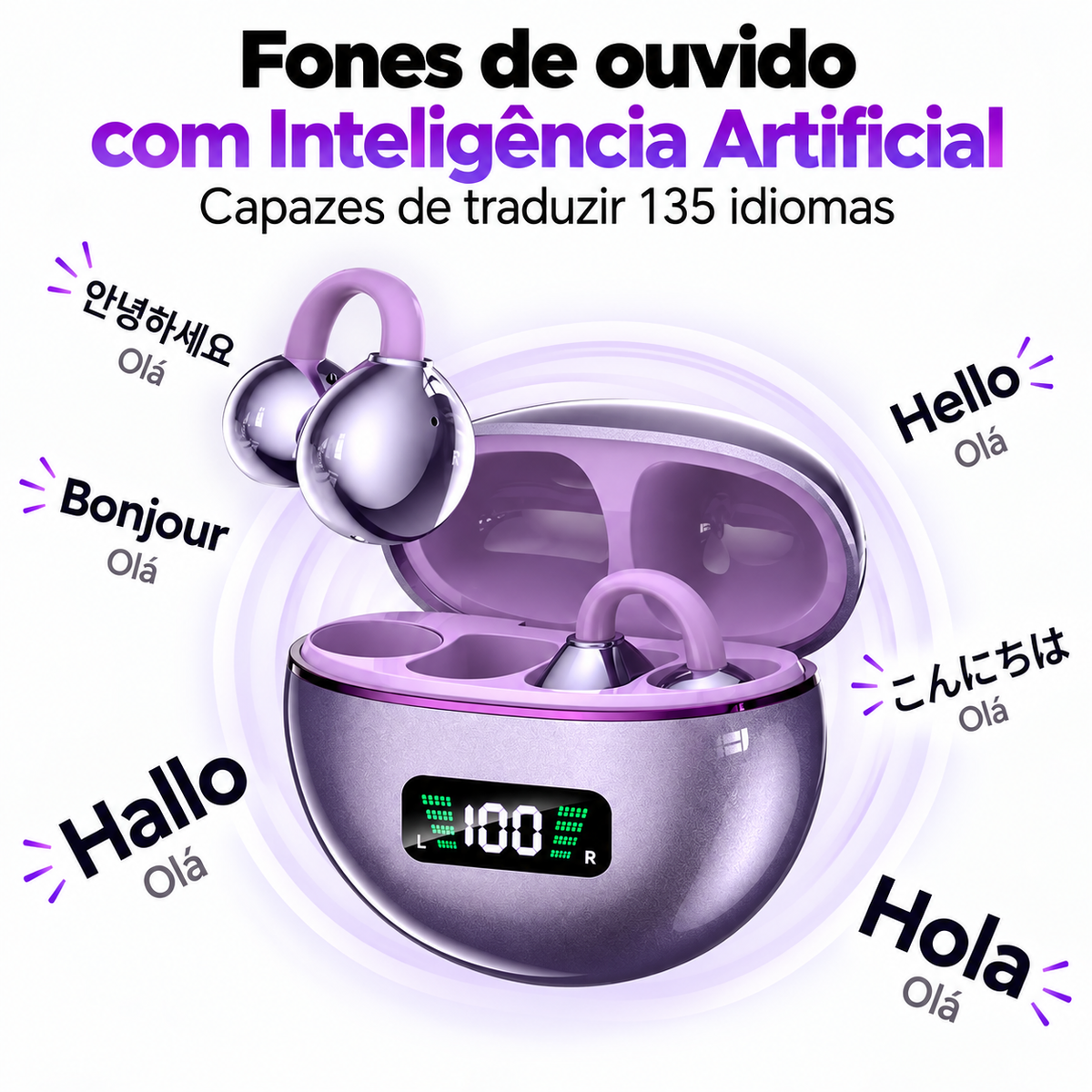 Fone de Ouvido Sem Fio Open Ear PulseWing