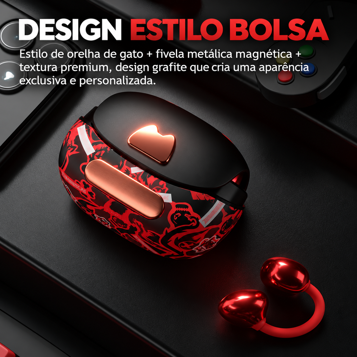 Fone de Ouvido Sem Fio Open Ear Graffiti VoxCat