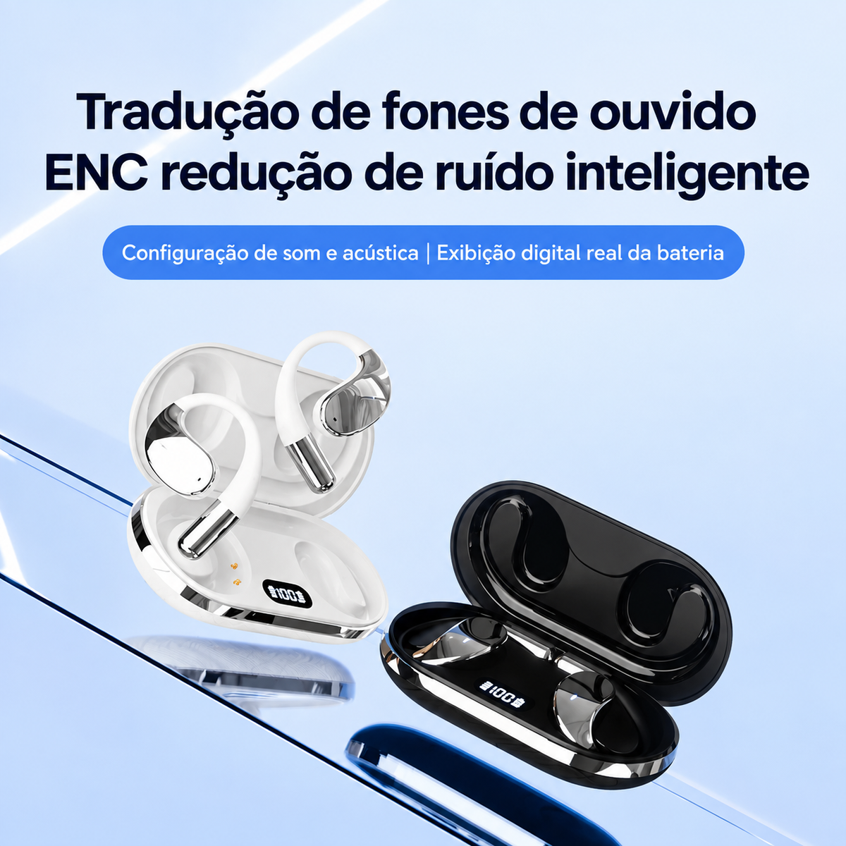 Fone de Ouvido Sem Fio Tradutor Open Ear LinguaFlow