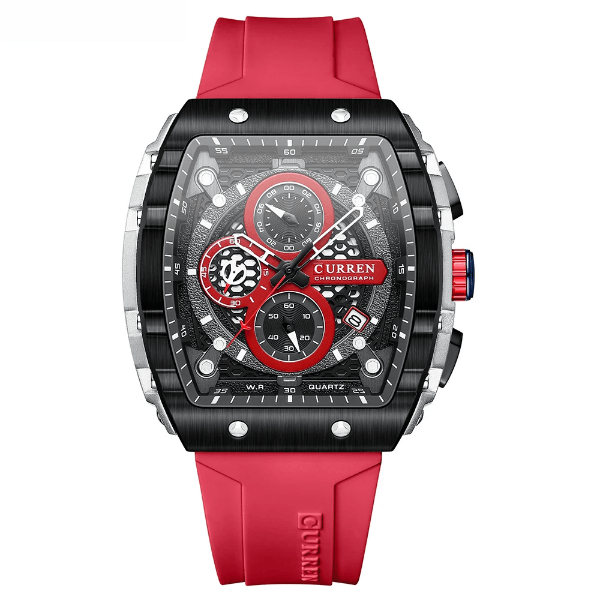 PROMOÇÃO Relógio Masculino Curren Retangular de Quartzo com Pulseira Silicone
